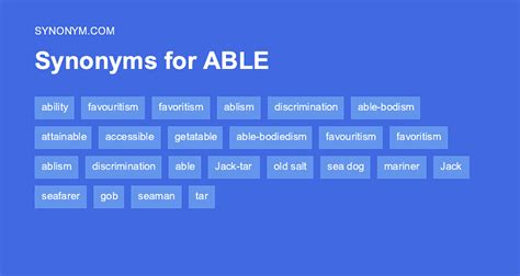 synonyms for be able to|able to work synonym.